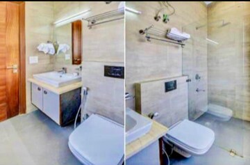 Bathroom in 4 BHK Builder Floor at Ansal Sushant Lok I, Sector 43 – for Rent