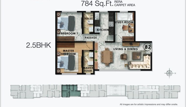 Floor Plan, verdent-boston-harbor 2.5 Bedroom 784 Sq.Ft. Apartment In Andheri West Mumbai 9024870