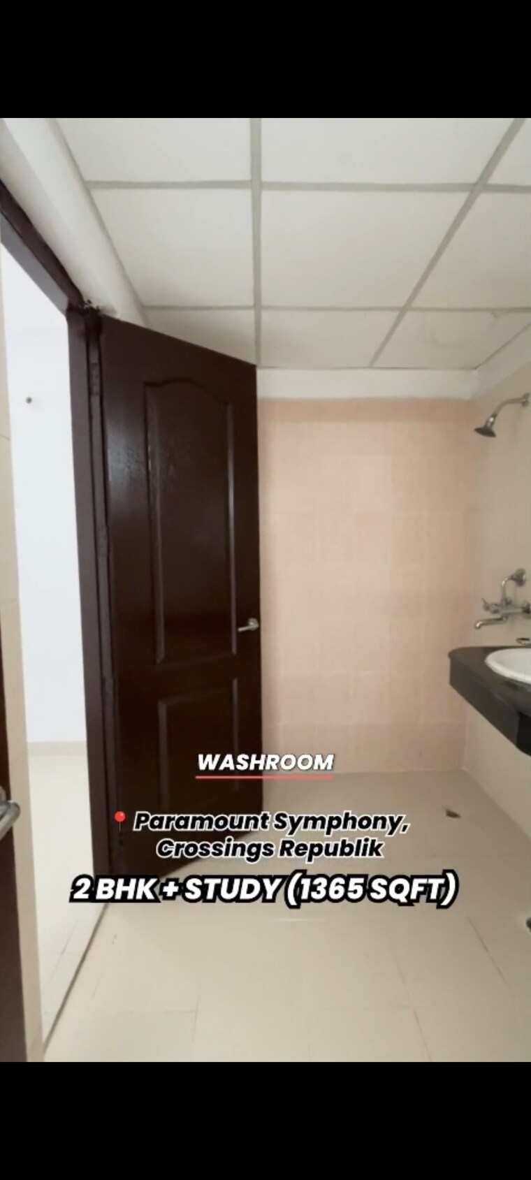 Bathroom, paramount-symphony 2.5 Bedroom 1365 Sq.Ft. Apartment In Sain Vihar Ghaziabad 9024989