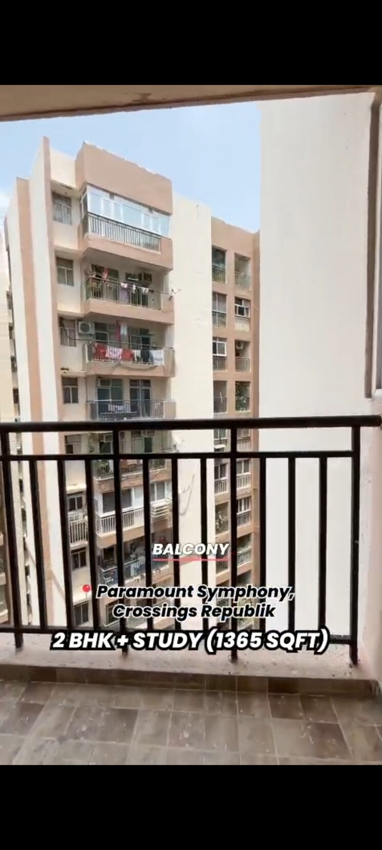 Balcony, paramount-symphony 2.5 Bedroom 1365 Sq.Ft. Apartment In Sain Vihar Ghaziabad 9024989