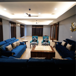 Living Room in 5 BHK Villa at Chattarpur – for Sale