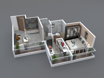 Floor Plan in 1 BHK Apartment at Raj Empires, Kalyan East – for Sale