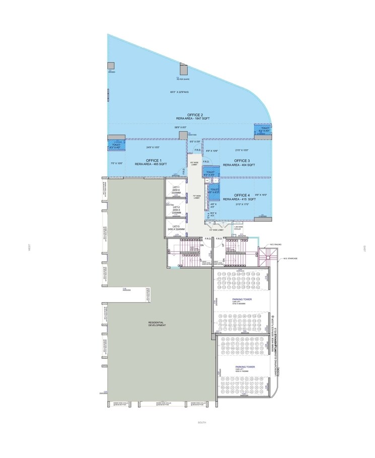 Floor Plan, bandra east Commercial Office Space 536 Sq.Ft. In Bandra East Mumbai 9026129