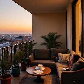 Balcony in 2 BHK Apartment at Pragati Vihar  – for Rent