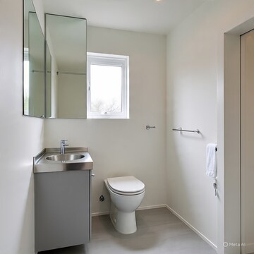 Bathroom in 3 BHK Apartment at Pragati Vihar  – for Rent
