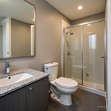 Bathroom in 3 BHK Apartment at Pragati Vihar  – for Rent