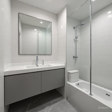 Bathroom in 4 BHK Apartment at Pragati Vihar  – for Rent