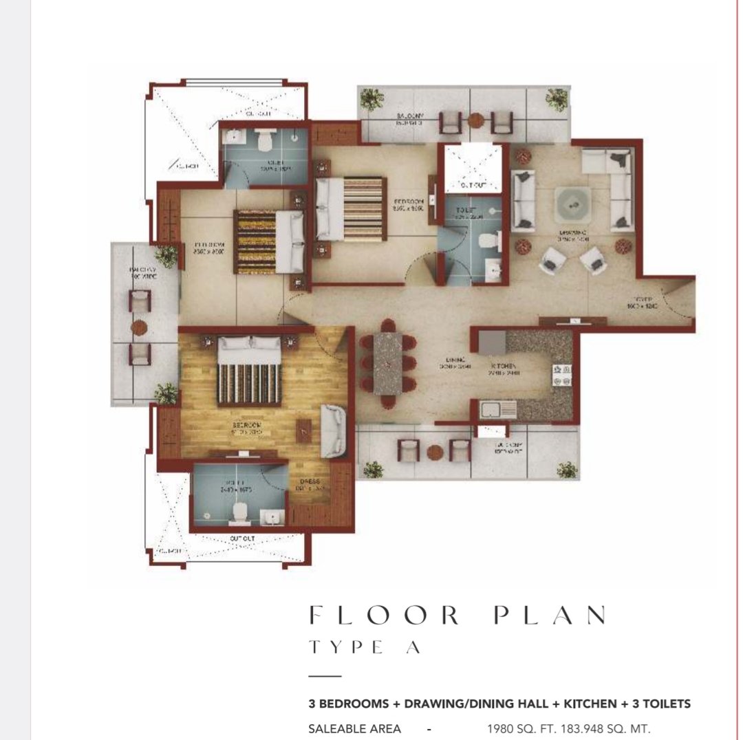 3 BHK Apartment For Sale in Samridhi Daksh Avenue