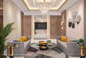 Living Room in 3 BHK Apartment at Samridhi Daksh Avenue, Sector 150 – for Sale