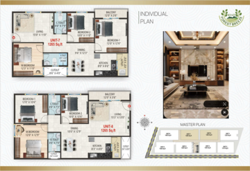 Floor Plan in 3 BHK Apartment at Kanakapura Road – for Sale