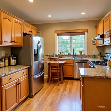 Kitchen in 4 BHK Apartment at Mani Ram Road  – for Rent