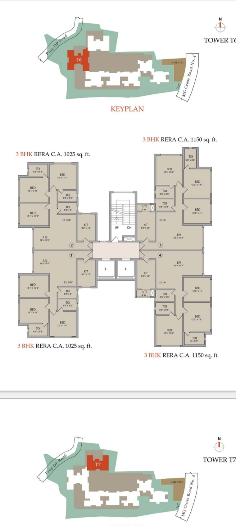 Floor Plan, pebble-la-serena-tower 2 Bedroom 765 Sq.Ft. Builder Floor In Kandivali West Mumbai 9030122