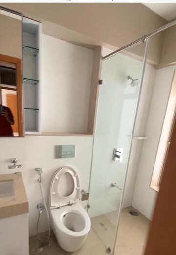 Bathroom in 1 BHK Apartment at Godrej The Trees, Vikhroli East – for Rent