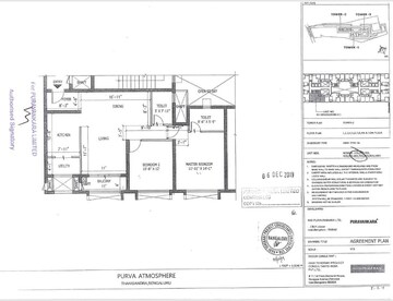 Floor Plan in 2 BHK Apartment at Puravankara Purva Atmosphere, Thanisandra Main Road – for Sale