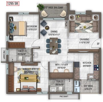Floor Plan in 2 BHK Apartment at GHR Callisto, Kollur – for Sale