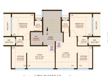Floor Plan in 1 BHK Apartment at Cidco Ekta CHS, Ghansoli – for Rent