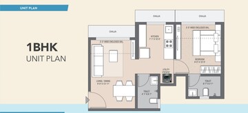 Floor Plan in 1 BHK Apartment at Unique Sky City, Virar East – for Sale