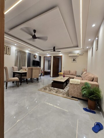 Living Room in 3 BHK Builder Floor at Palm Residency Chhatarpur, Chattarpur – for Sale
