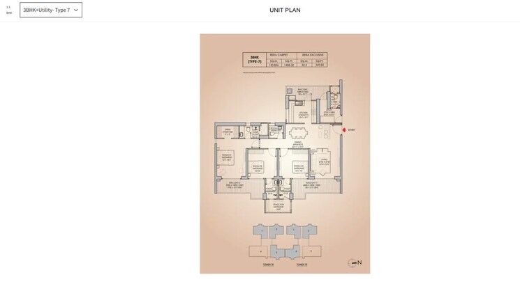 Floor Plan, godrej-aristocrat 3 Bedroom 2514 Sq.Ft. Apartment In Sector 49 Gurgaon 9032254