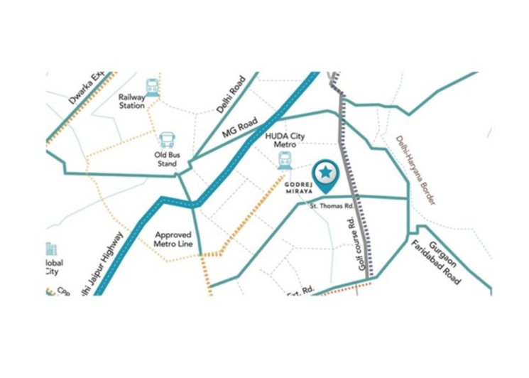 Map Location, godrej-miraya 3 Bedroom 2711 Sq.Ft. Apartment In Sector 43 Gurgaon 9032300