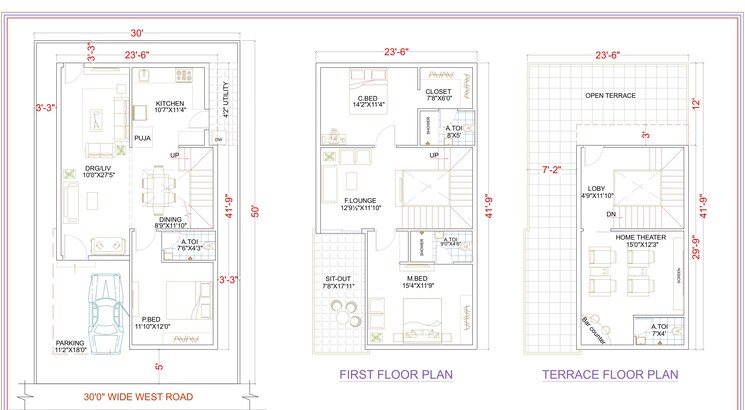 Floor Plan, krishna reddy pet 3 Bedroom 2526 Sq.Ft. Villa In Krishna Reddy Pet Hyderabad 9032672