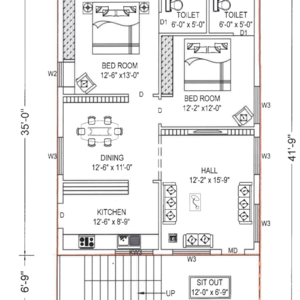 Floor Plan in 2 BHK Independent House at Sri Bhumi Eeshaanya, Gosala – for Sale