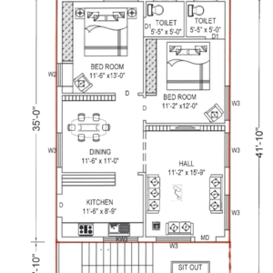 Floor Plan in 2 BHK Independent House at Sri Bhumi Eeshaanya, Gosala – for Sale