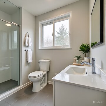 Bathroom in 1 BHK Apartment at Railway Road  – for Rent