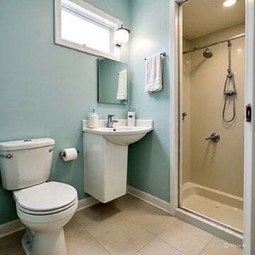 Bathroom in 2 BHK Apartment at Railway Road  – for Rent