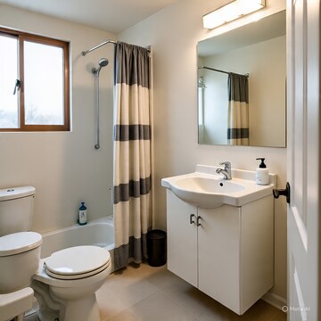 Bathroom in 2 BHK Apartment at Railway Road  – for Rent