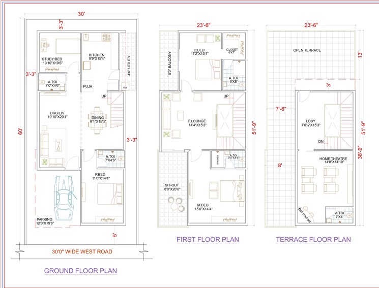 Floor Plan, krishna reddy pet 4 Bedroom 3080 Sq.Ft. Villa In Krishna Reddy Pet Hyderabad 9033850