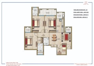 Floor Plan in 3.5 BHK Apartment at Sector 1 Greater Noida – for Sale