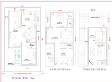 Floor Plan in 3 BHK Villa at Beeramguda – for Sale