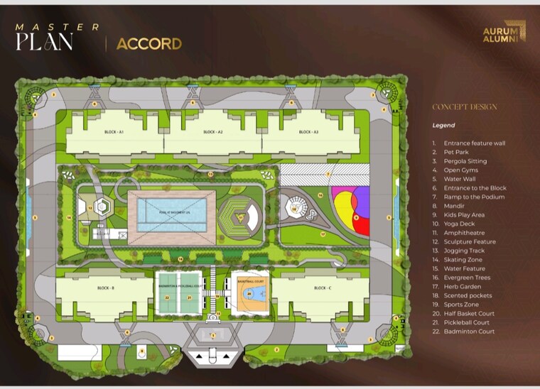 Master Plan, aurum-alumni-accord 4 Bedroom 3025 Sq.Ft. Apartment In Sector 25 Yamuna Expressway Greater Noida 9035619