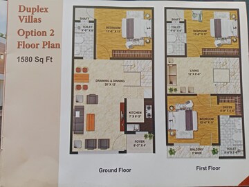 Floor Plan in 3 BHK Villa at Sector 20 Yamuna Expressway – for Sale