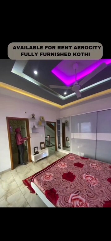 Bedroom in 4 BHK Independent House at Aerotown Hridayam, Gmada Aerocity – for Rent