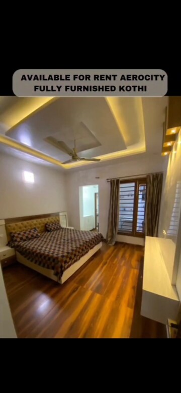 Bedroom in 4 BHK Independent House at Aerotown Hridayam, Gmada Aerocity – for Rent