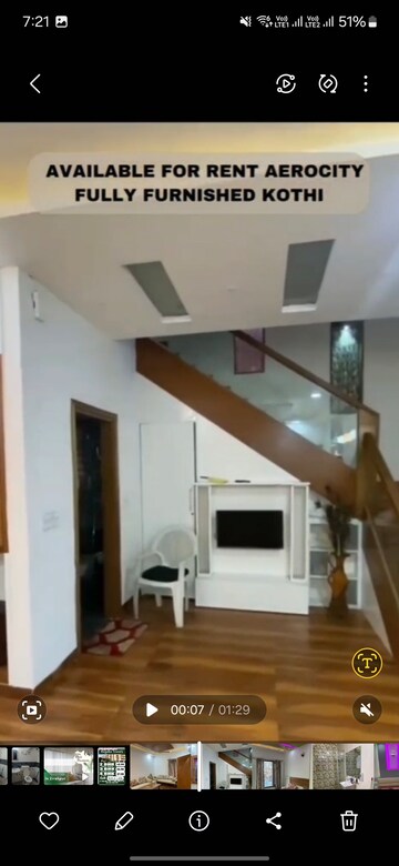 Staircase in 4 BHK Independent House at Aerotown Hridayam, Gmada Aerocity – for Rent