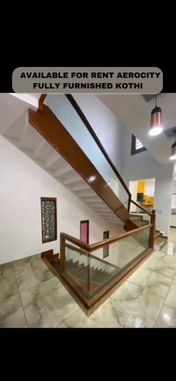Staircase in 4 BHK Independent House at Aerotown Hridayam, Gmada Aerocity – for Rent