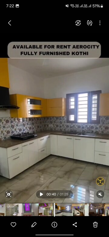 Kitchen in 4 BHK Independent House at Aerotown Hridayam, Gmada Aerocity – for Rent