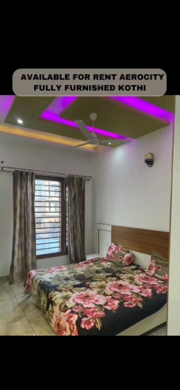 Bedroom in 4 BHK Independent House at Aerotown Hridayam, Gmada Aerocity – for Rent