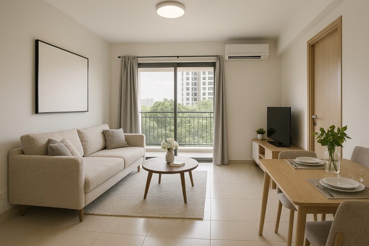 Living Room, fiama-residency 2 Bedroom 800 Sq.Ft. Apartment In Ghodbunder Road Thane 9036224