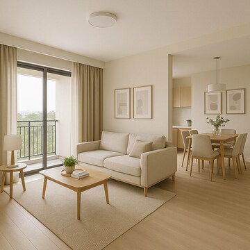 Living Room in 2 BHK Apartment at Fiama Residency, Ghodbunder Road – for Rent