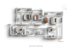 Floor Plan in 3 BHK Apartment at Oberoi Exquisite Goregaon, Goregaon East – for Sale