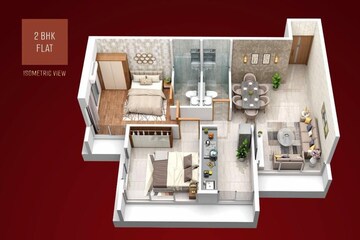 Floor Plan in 2 BHK Apartment at Green Views, Kharghar – for Sale