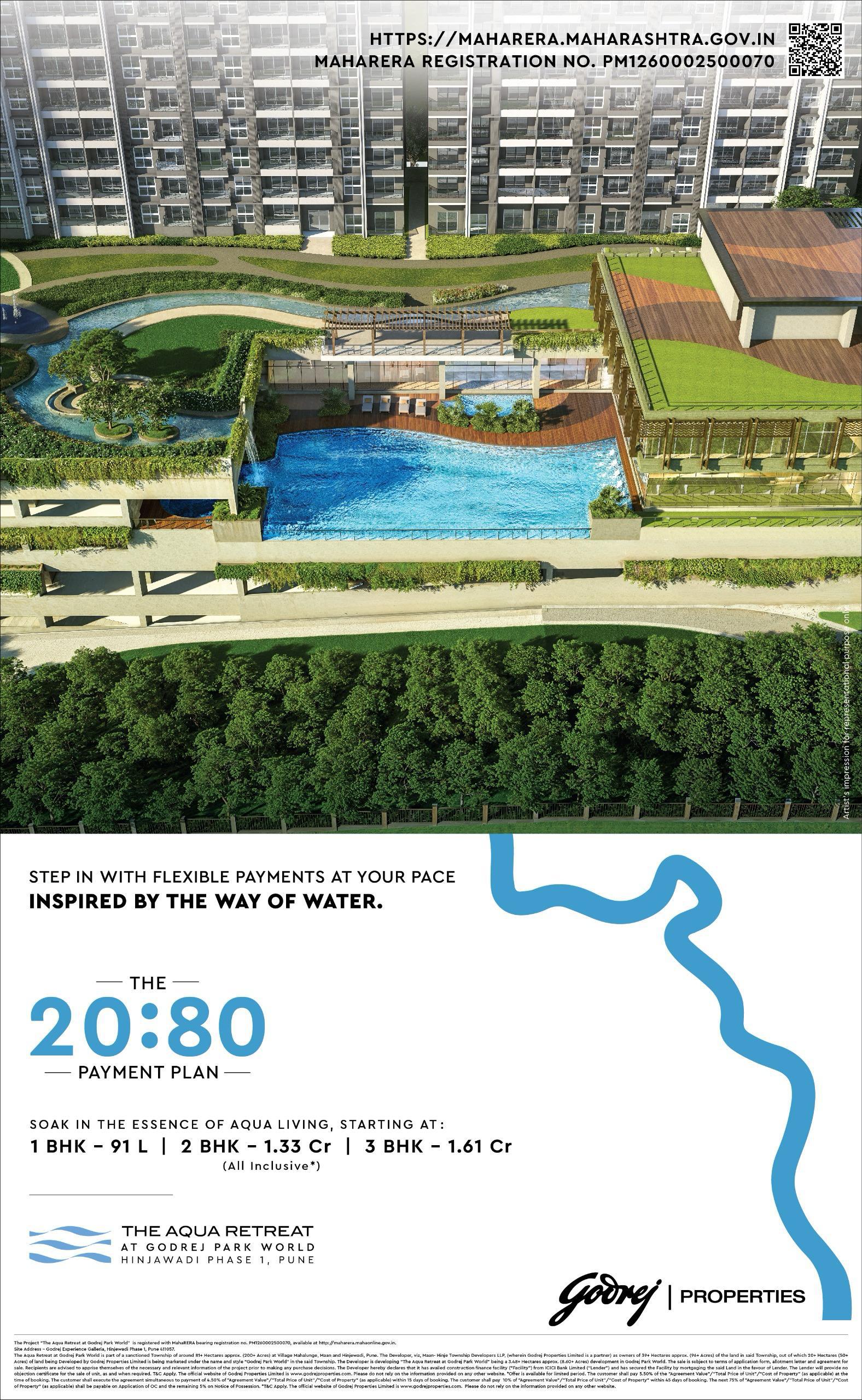 3 BHK Apartment For Sale in Godrej The Aqua Retreat