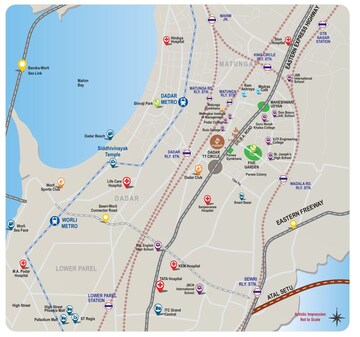 6 BHK Apartment – Map Location View at Baf Na Siddhgiri, Dadar East - for Sale