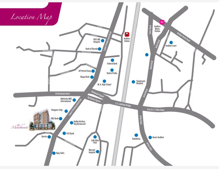 Map Location, zee-manubharati 3 Bedroom 1010 Sq.Ft. Apartment In Andheri West Mumbai 9038256