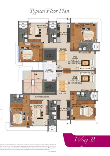 Floor Plan in 3 BHK Apartment at Zee Manubharati, Andheri West – for Sale