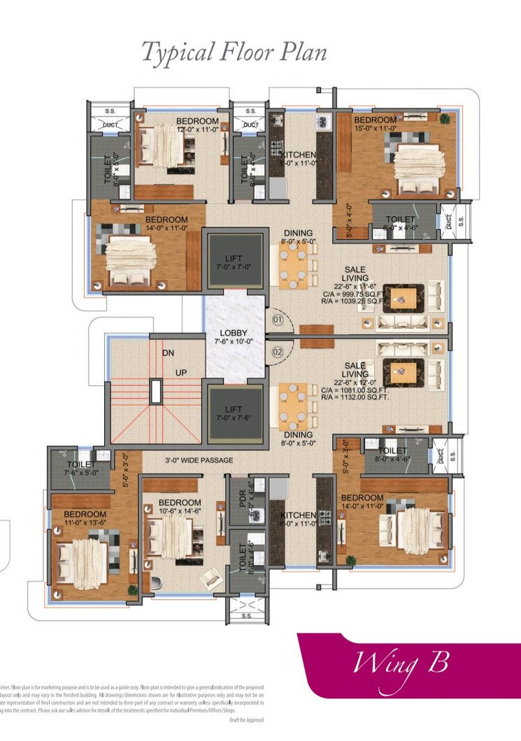 Floor Plan, zee-manubharati 3 Bedroom 1010 Sq.Ft. Apartment In Andheri West Mumbai 9038256